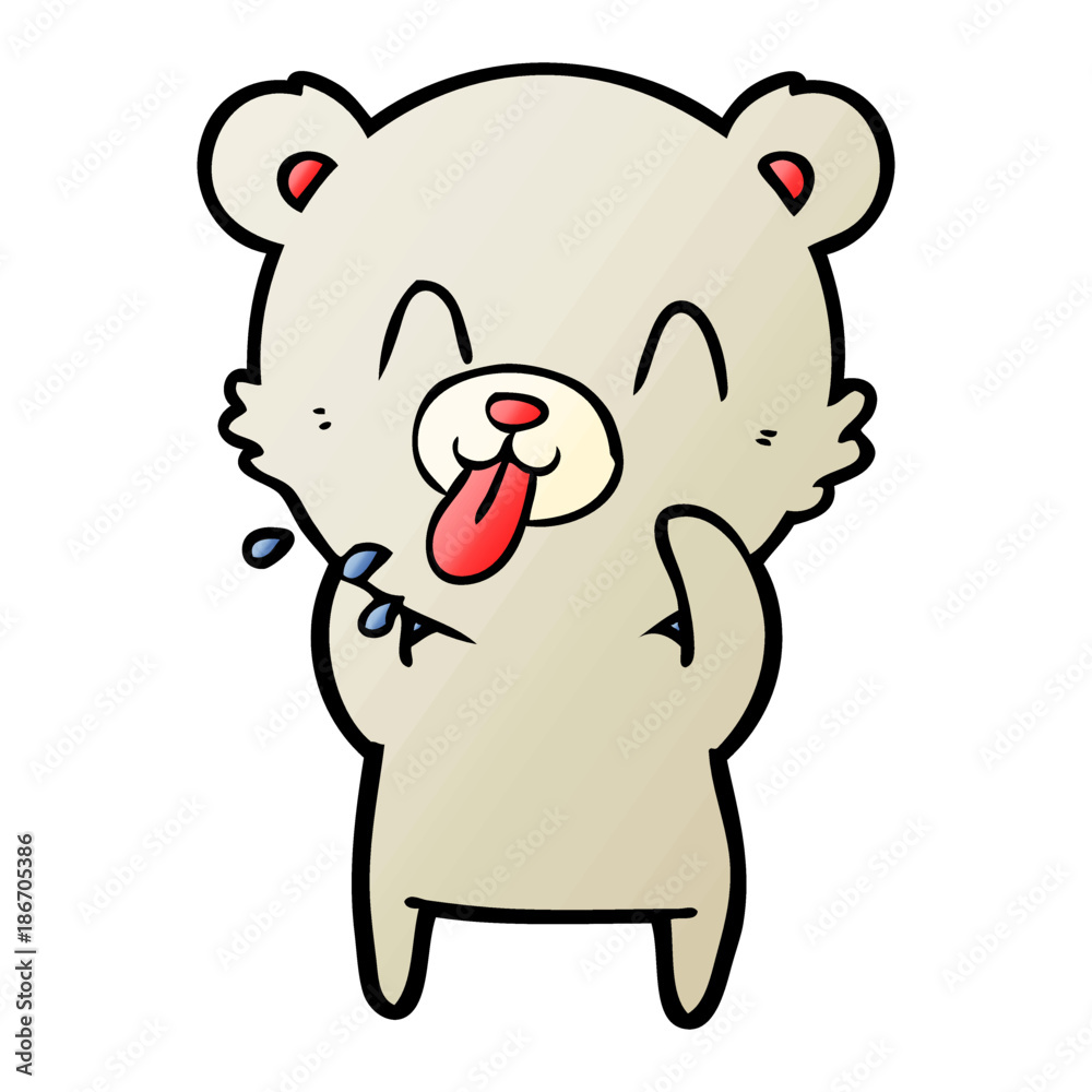 rude cartoon polar bear sticking out tongue rude cartoon polar bear sticking out tongue