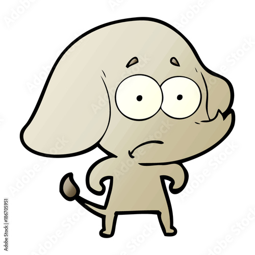 cartoon unsure elephant