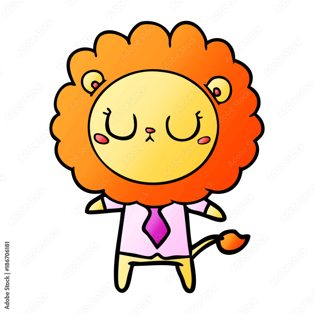 cartoon lion in business clothes cartoon lion in business clothes