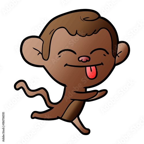 funny cartoon monkey running