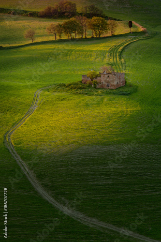 Volterra, Tuscany, Italy - Volterra medieval city, the scultor Mauro Staccioli, the native house of Staccioli photo