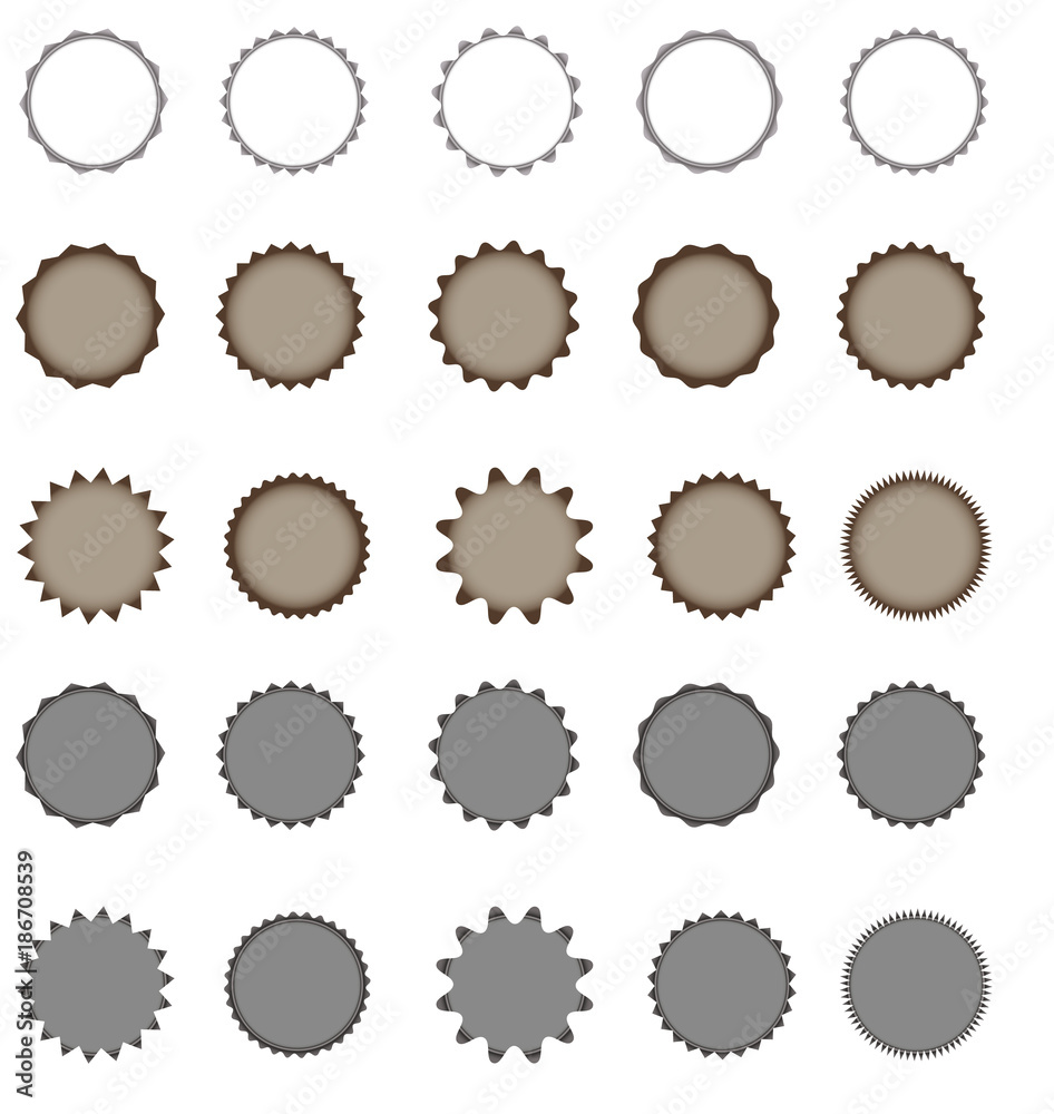 Set of vector starburst, sunburst badges. Simple flat style. Vintage labels. Round vignette, frame Set of vector starburst, sunburst badges. Simple flat style. Vintage labels. Round vignette, frame