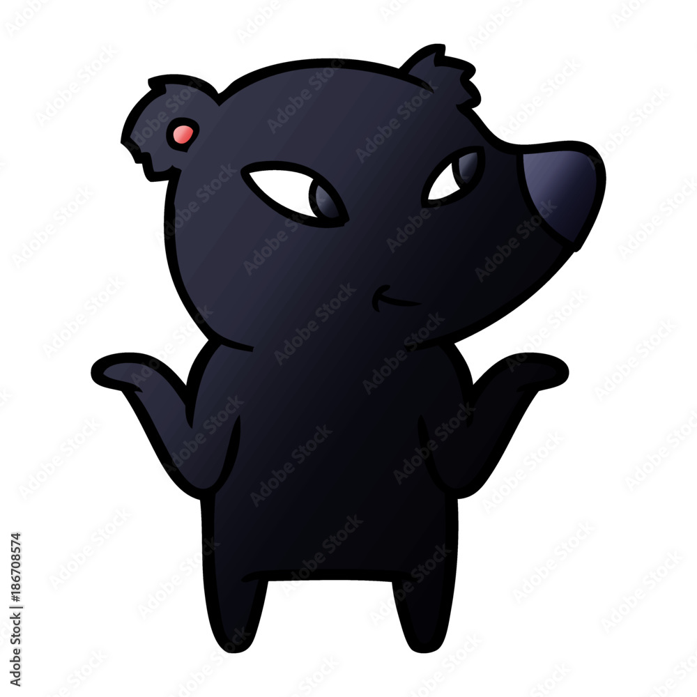 cute cartoon bear shrugging shoulders cute cartoon bear shrugging shoulders