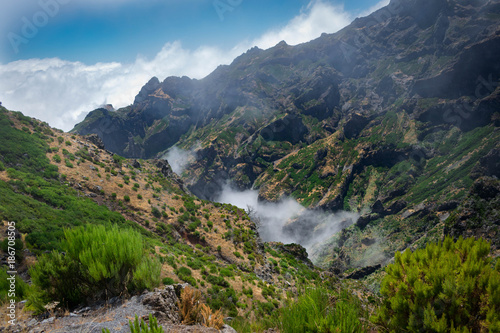 Fog under the mountain