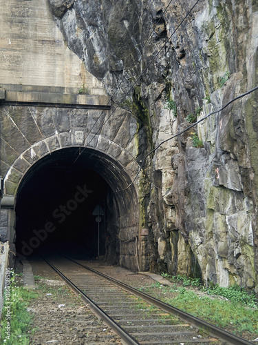 railway tunnel close to the rocks in stockholm