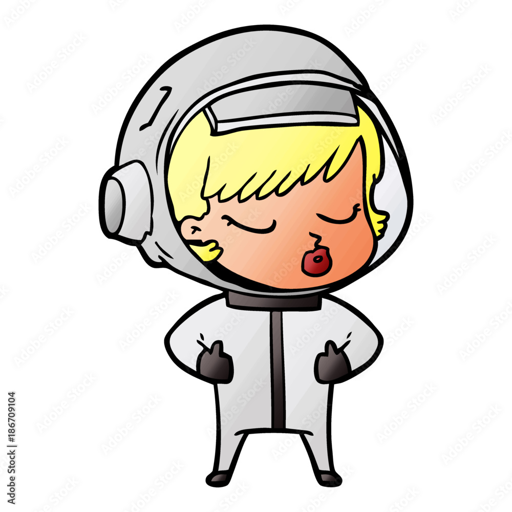 cartoon pretty astronaut girl cartoon pretty astronaut girl