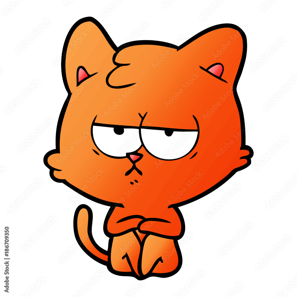 bored cartoon cat