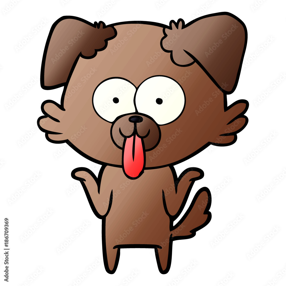 Fototapeta premium cartoon dog with tongue sticking out