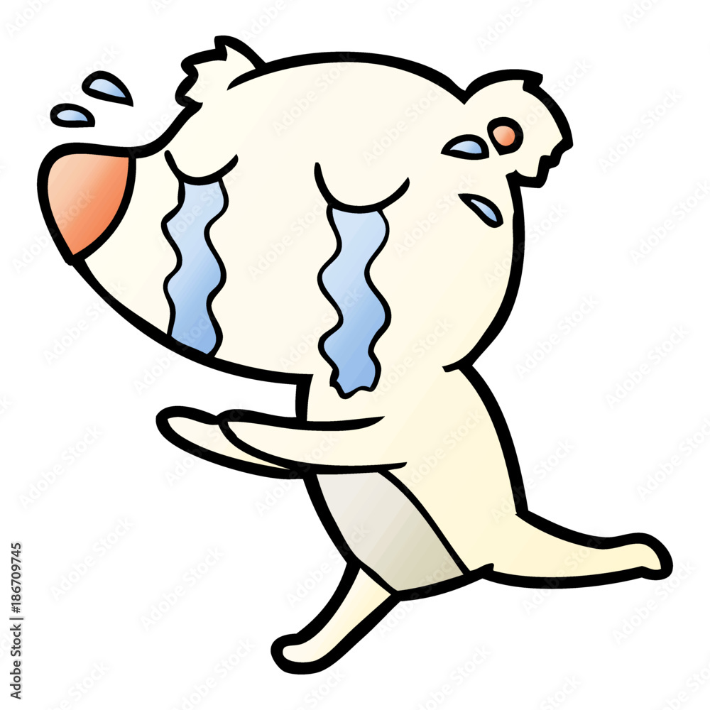Fototapeta premium cartoon crying polar bear
