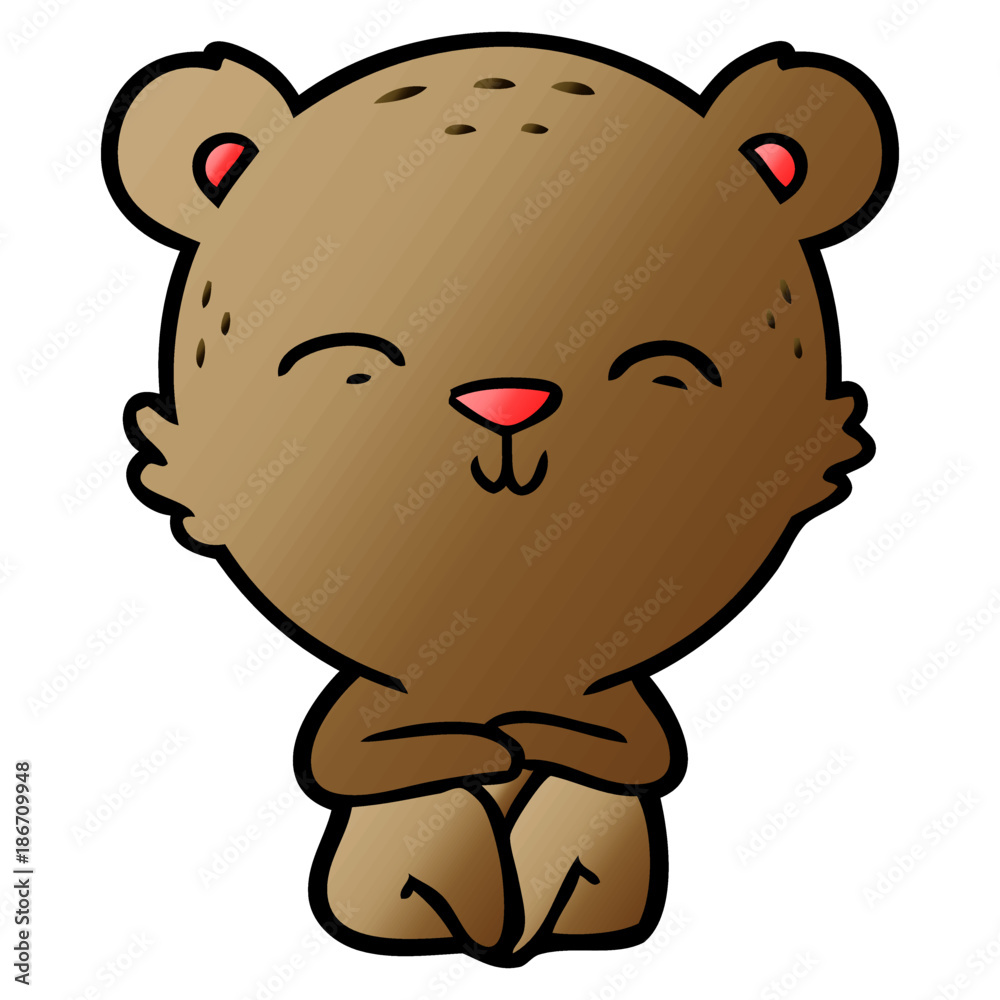 happy cartoon bear sitting happy cartoon bear sitting