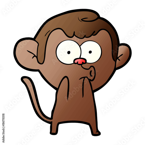cartoon surprised monkey