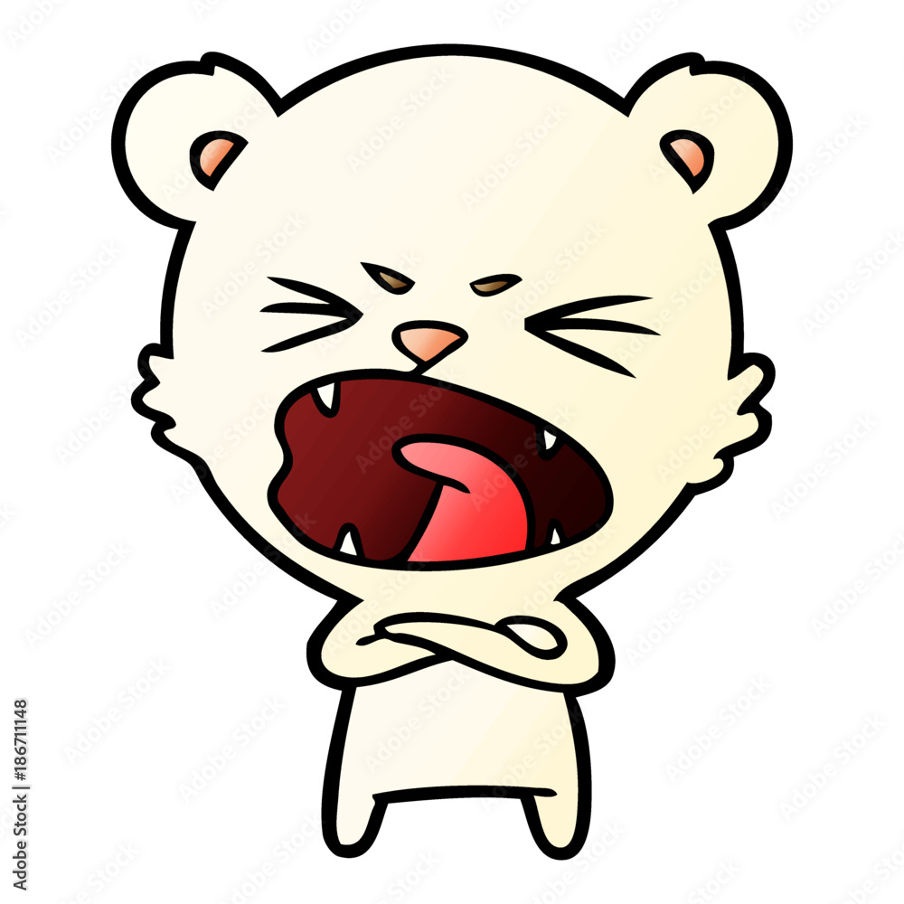 angry cartoon polar bear