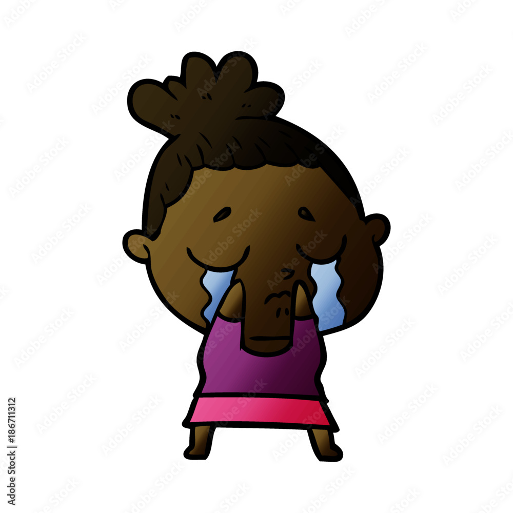 Fototapeta premium cartoon crying woman