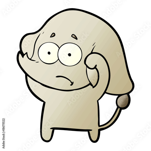 cartoon unsure elephant
