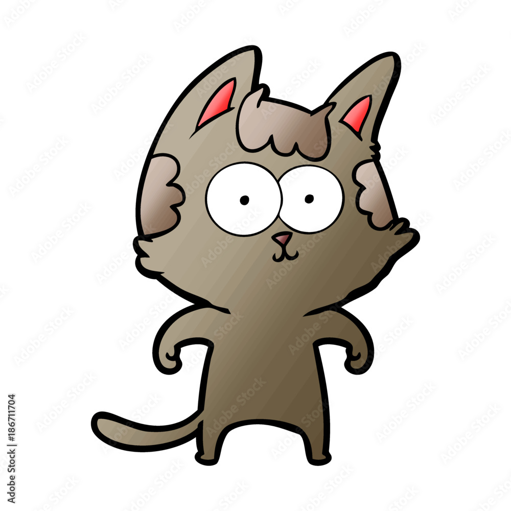 happy cartoon cat