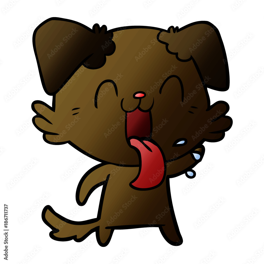 Fototapeta premium cartoon panting dog