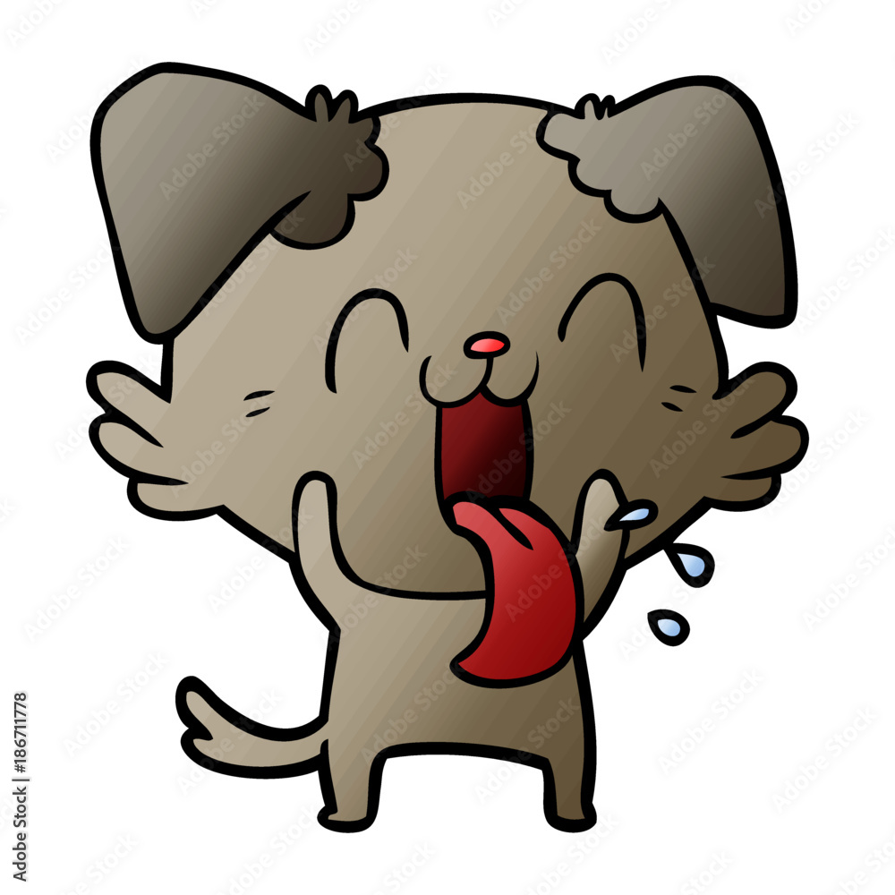 Obraz premium cartoon panting dog