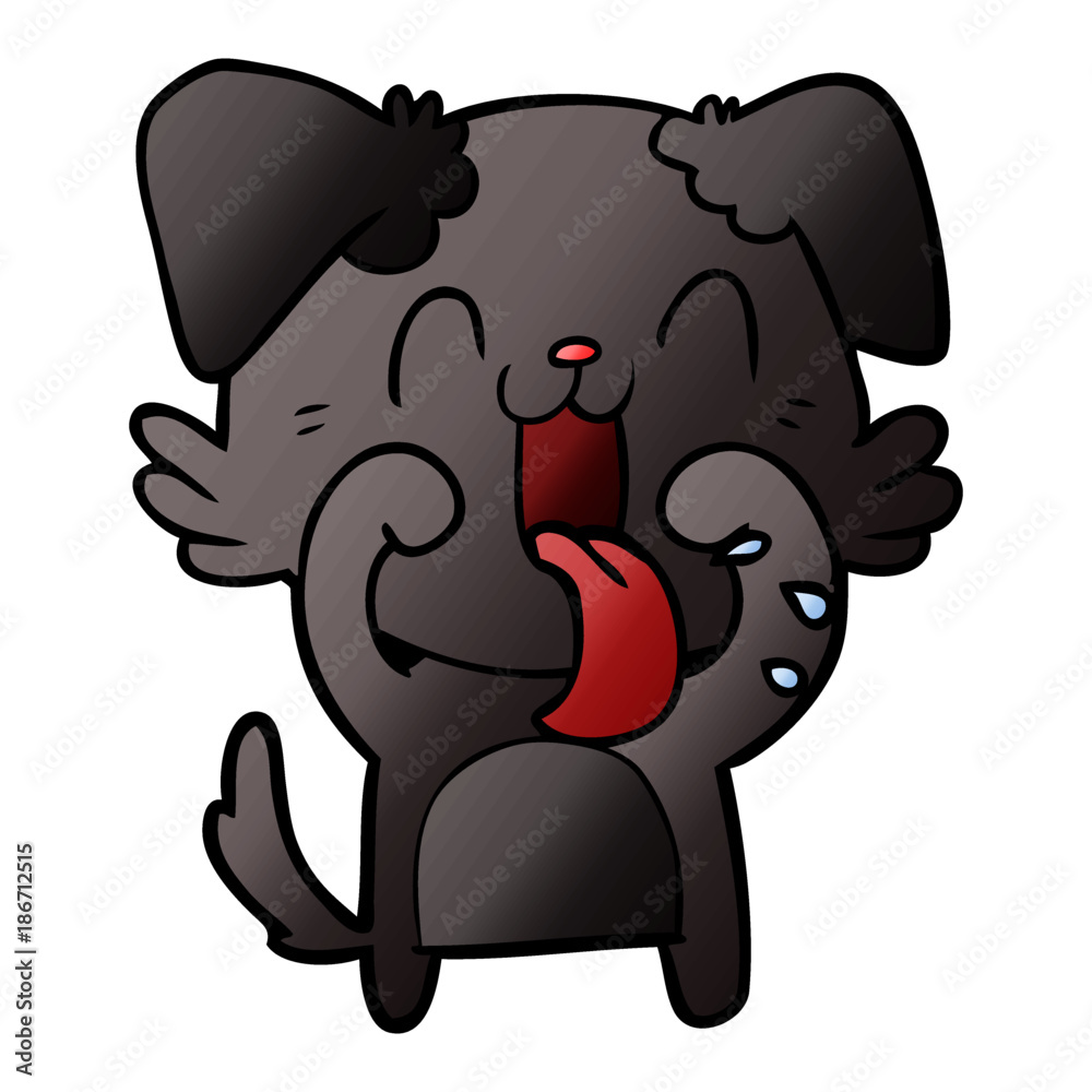 cartoon panting dog cartoon panting dog