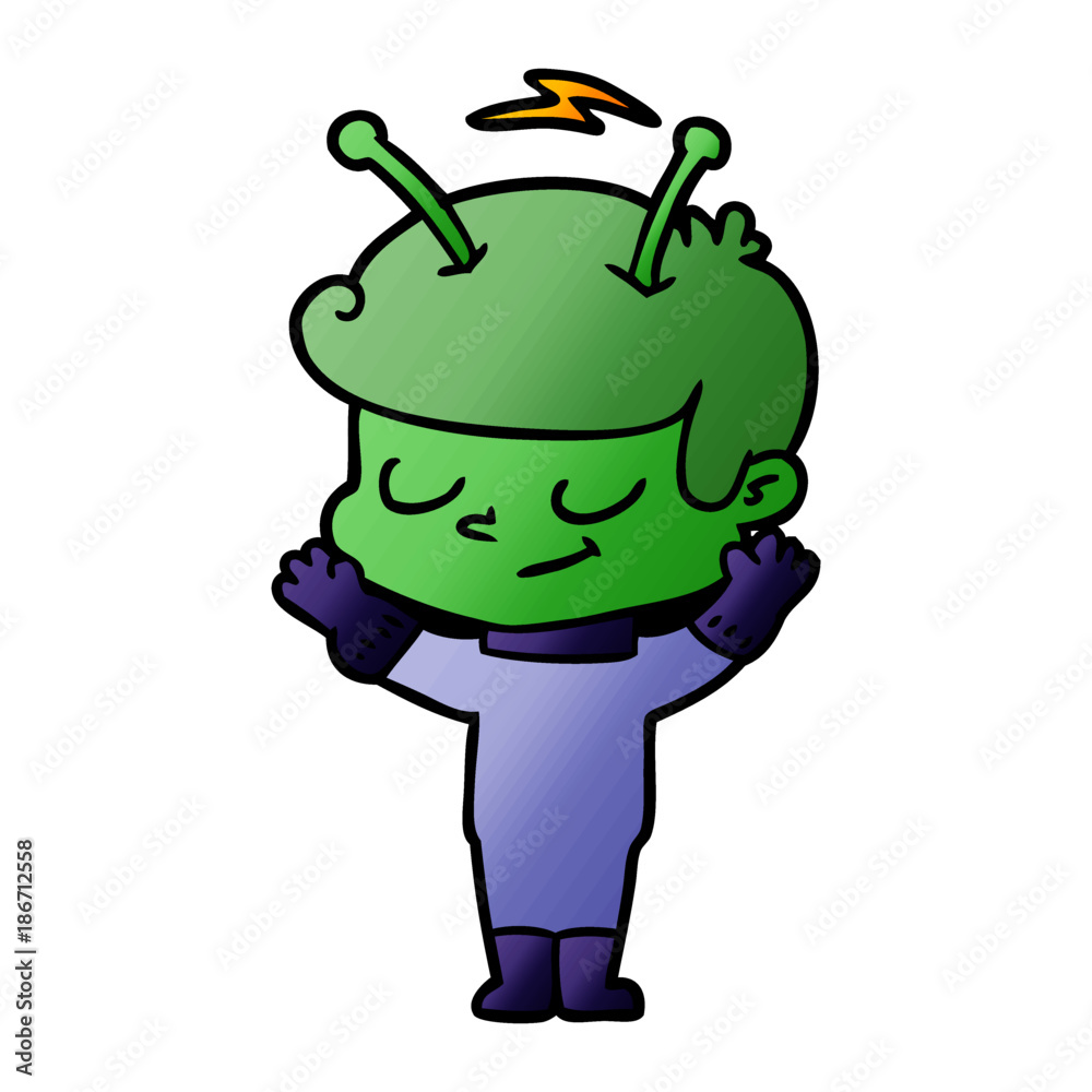 Obraz premium friendly cartoon spaceman