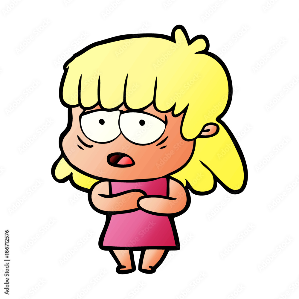 cartoon tired woman cartoon tired woman