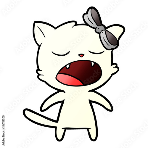 cartoon meowing cat
