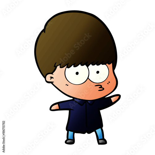 curious cartoon boy