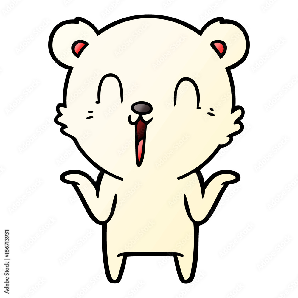 Fototapeta premium happy cartoon polar bear with no worries