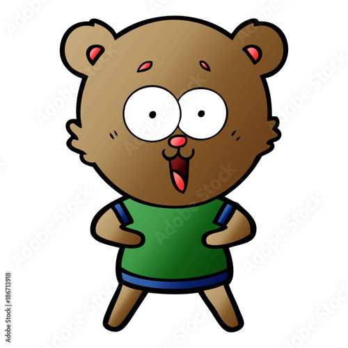 laughing teddy  bear cartoon