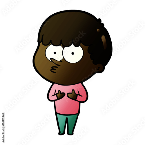 cartoon curious boy