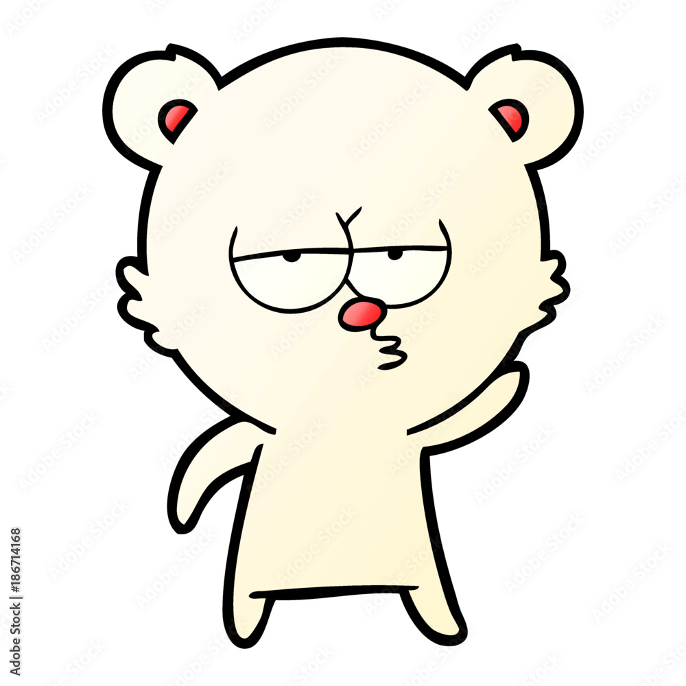 Obraz premium bored polar bear cartoon
