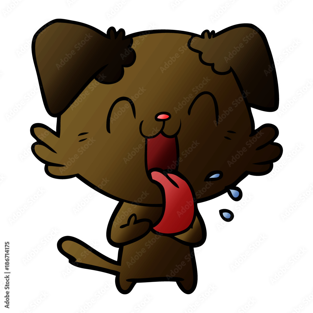 Fototapeta premium cartoon panting dog