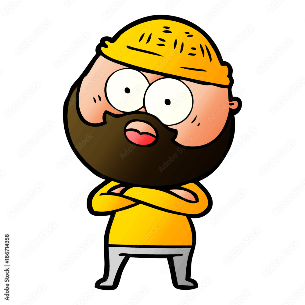 cartoon surprised bearded man cartoon surprised bearded man