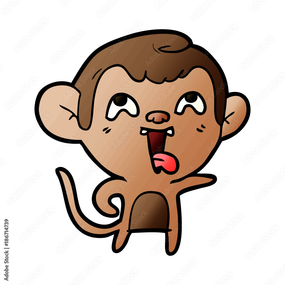 crazy cartoon monkey