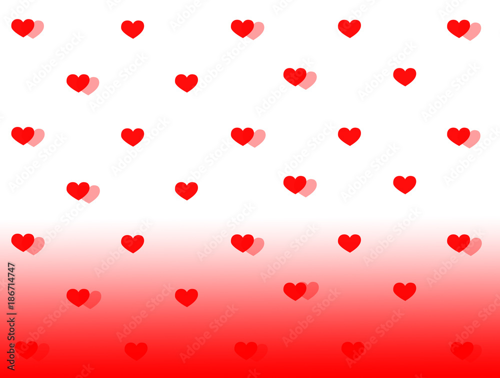 Heart pattern with red gradient background
