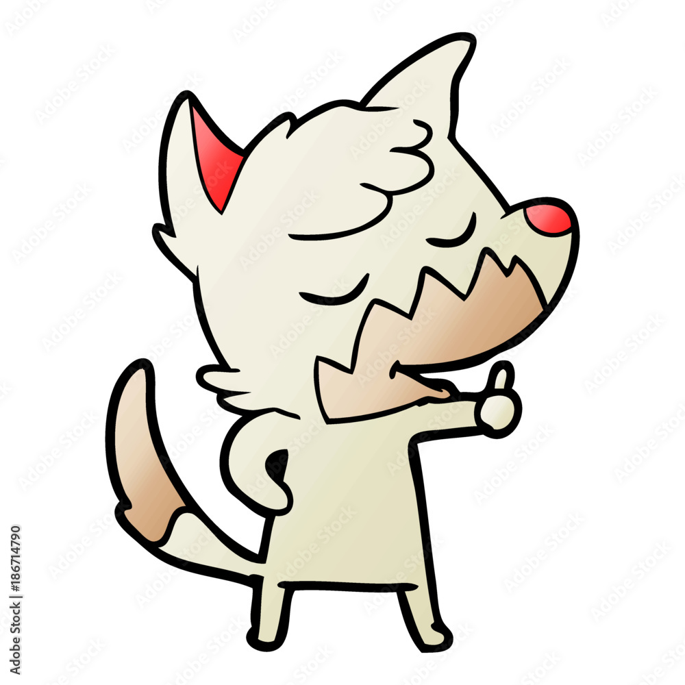 friendly cartoon fox giving thumbs up sign friendly cartoon fox giving thumbs up sign