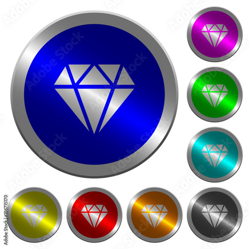 Diamond luminous coin-like round color buttons