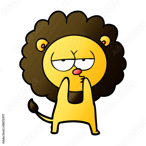 cartoon tired lion