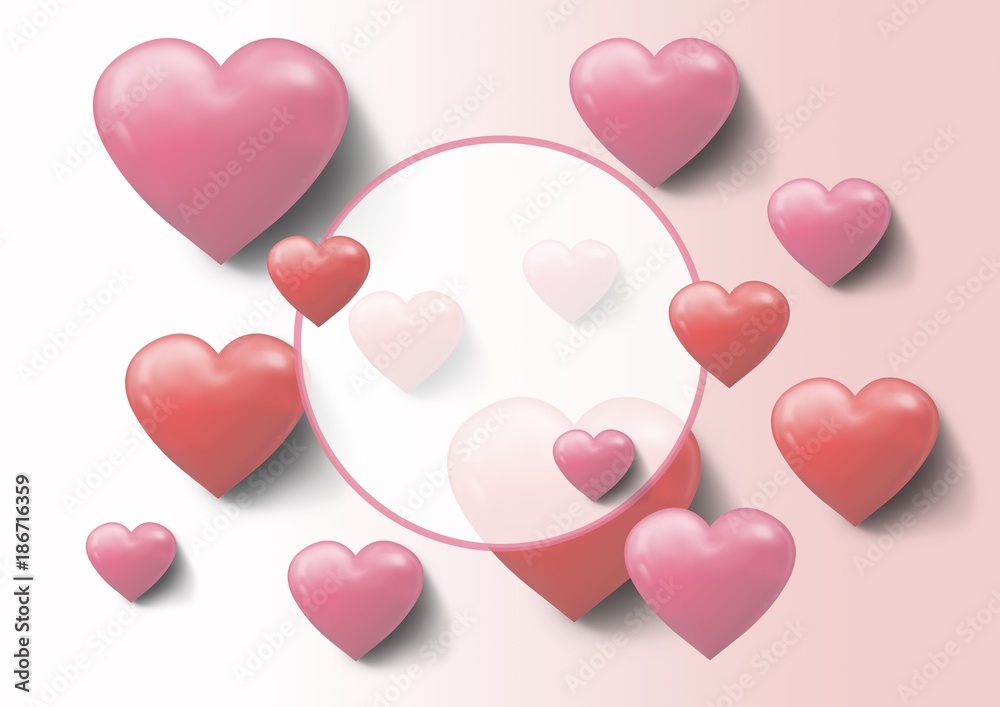 Valentines day design with hearts Valentines day design with hearts