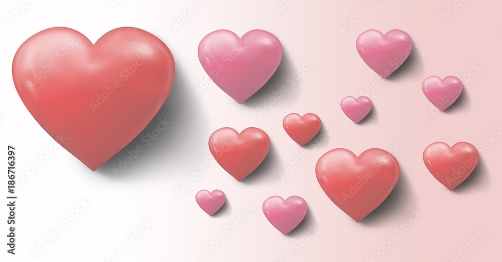 Valentines day design with hearts Valentines day design with hearts