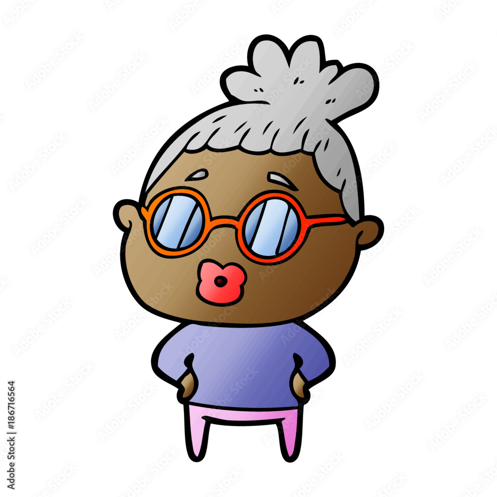 cartoon librarian woman wearing spectacles cartoon librarian woman wearing spectacles