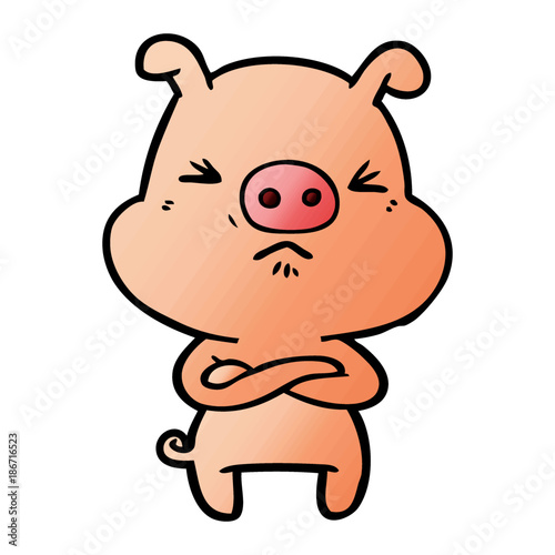 cartoon angry pig