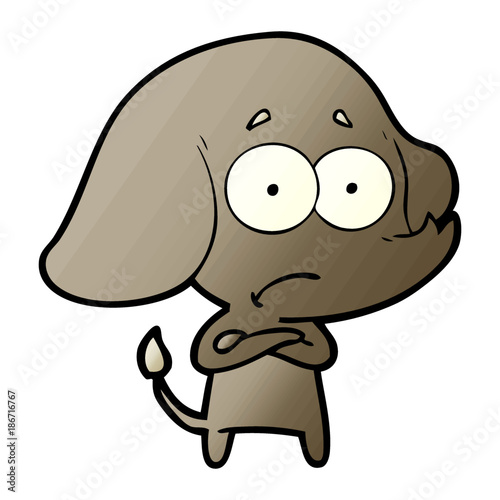cartoon unsure elephant