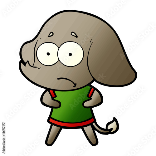 cartoon unsure elephant