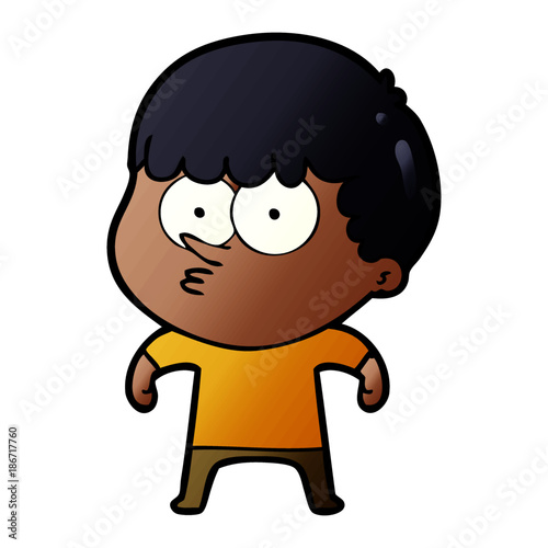 cartoon curious boy