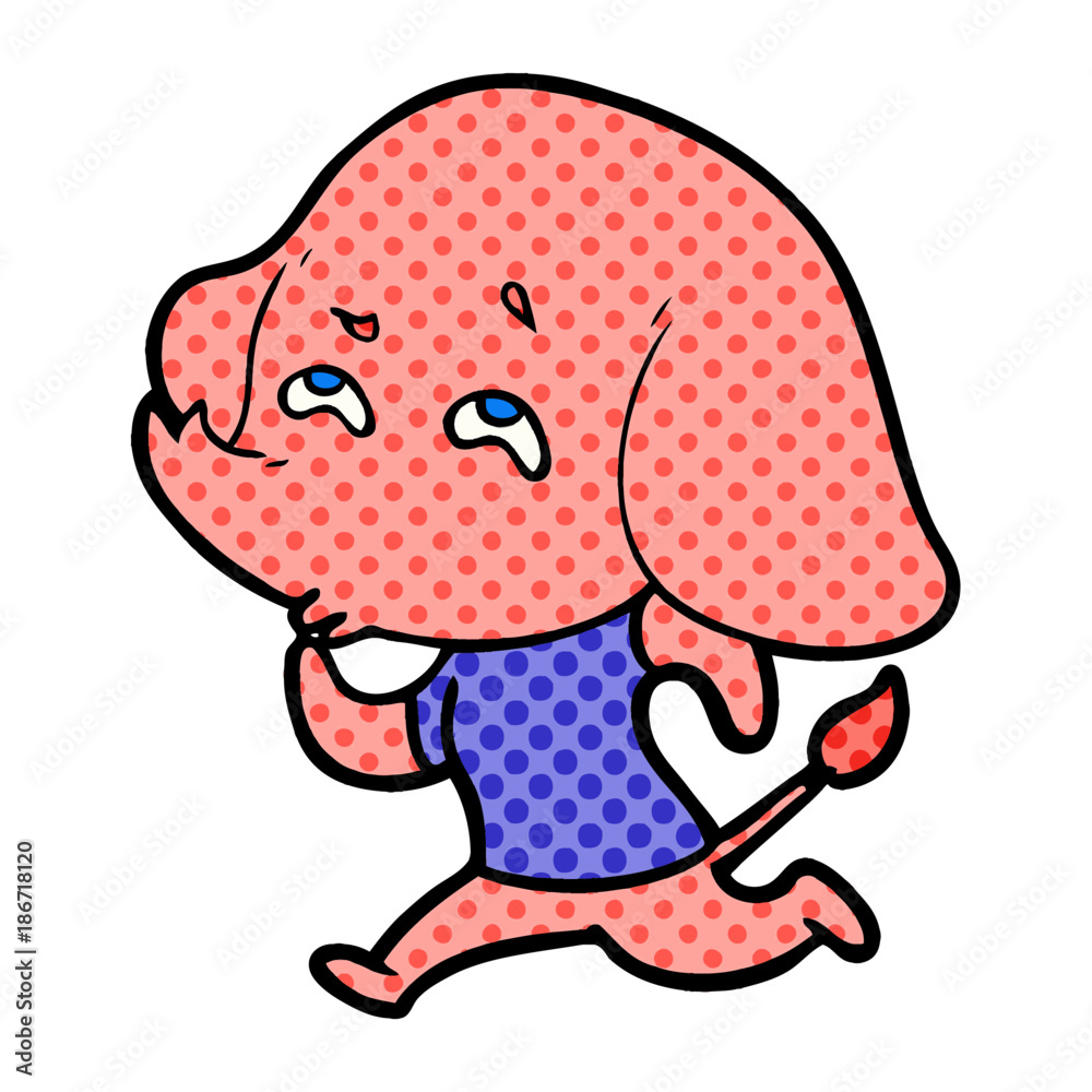 Obraz premium cartoon elephant remembering