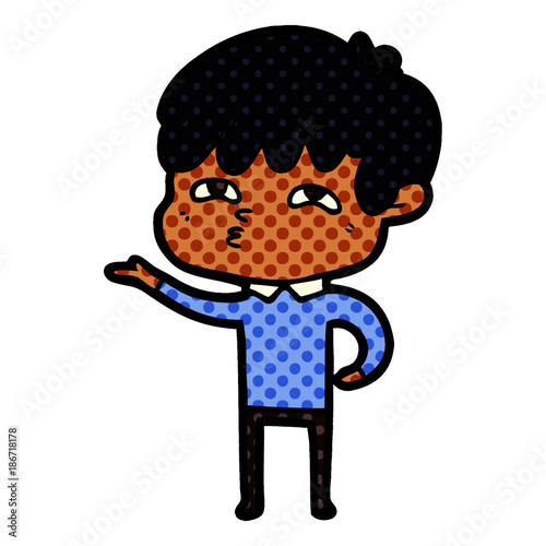 cartoon curious man