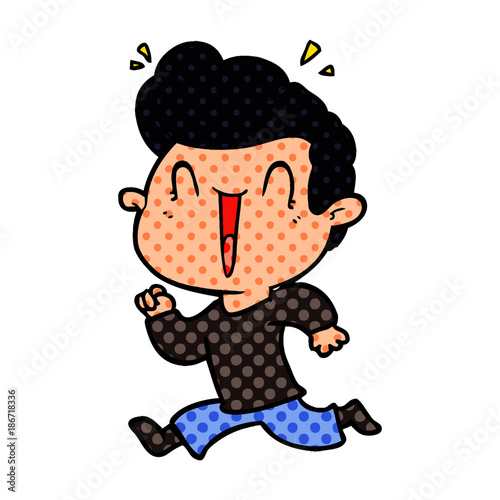 cartoon excited man