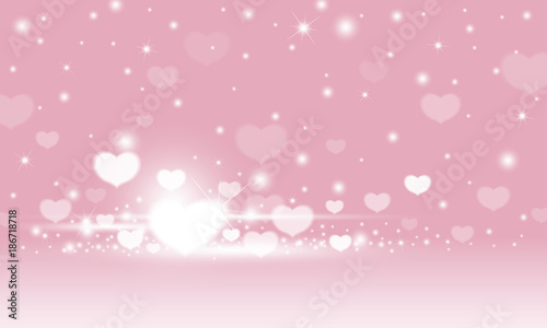 Valentines day abstract background design of heart on pink background love concept vector illustration