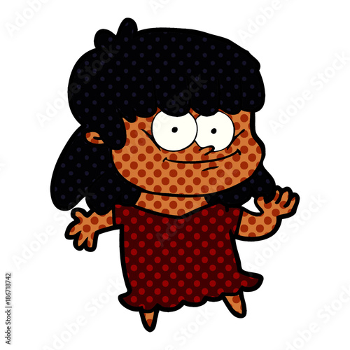 cartoon smiling woman