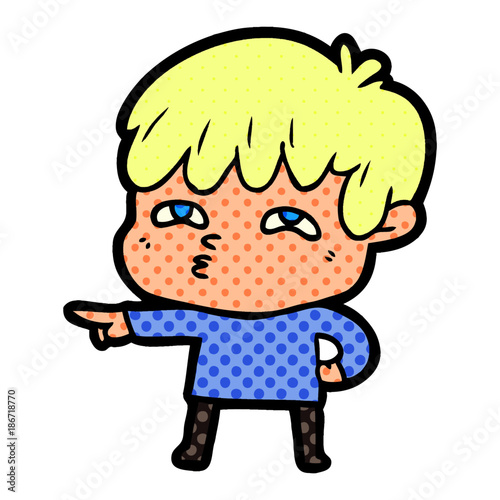 cartoon curious man